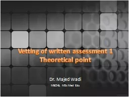 Vetting of written assessment 1 Theoretical point