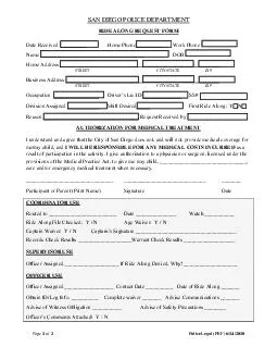 SAN DIEGO POLICE DEPARTMENT Page of Police Legal PEF   RIDE ALONG REQUEST FORM D