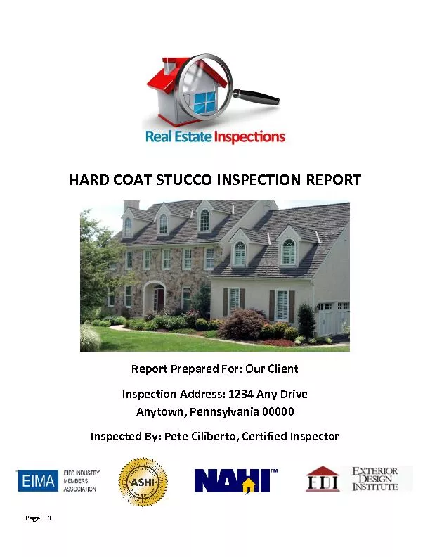 HARD COAT STUCCO INSPECTION REPORT