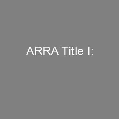 ARRA Title I: