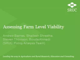 Assessing Farm Level Viability