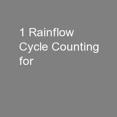 1 Rainflow Cycle Counting for