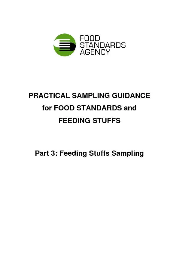 PRACTICAL SAMPLING GUIDANCEfor FOOD STANDARDS andFEEDING STUFFSPart 3: