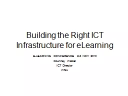 Building the Right ICT Infrastructure for eLearning