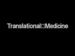 Translational	Medicine