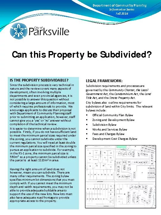 Can this Property be Subdivided?