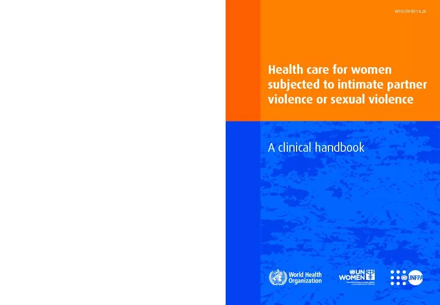 Health care for women subjected to intimate partner violence sexual vi