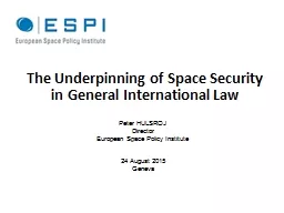 The Underpinning of Space Security in General International