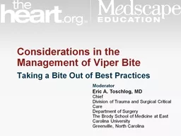 Considerations in the Management of Viper Bite