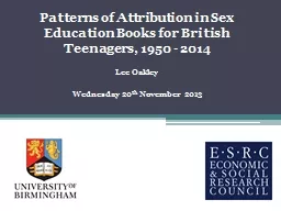 Patterns of Attribution in Sex Education Books for British