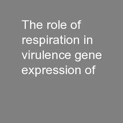 The role of respiration in virulence gene expression of