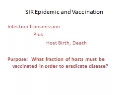 SIR Epidemic and Vaccination