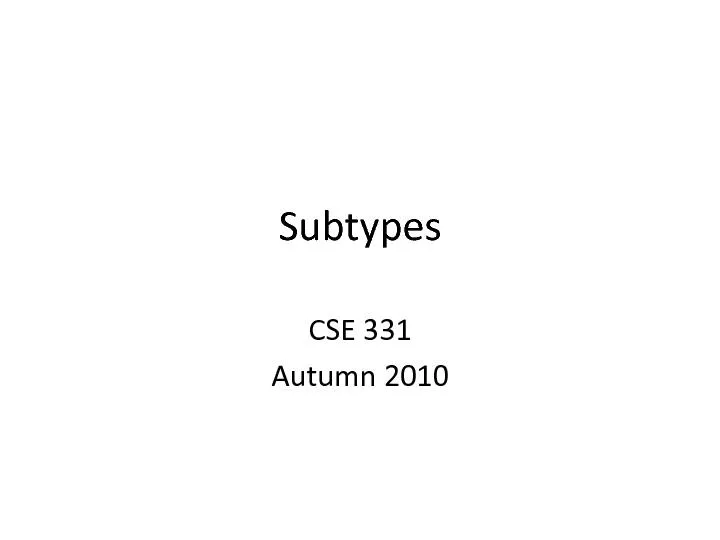 What is subtyping?