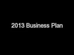 2013 Business Plan
