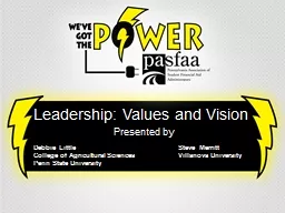 Leadership: Values and Vision