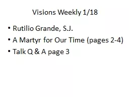 Visions Weekly 1/18