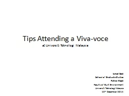 Tips Attending a Viva-voce