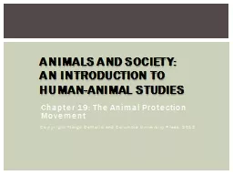 Animals and Society: An Introduction to Human-Animal Studie