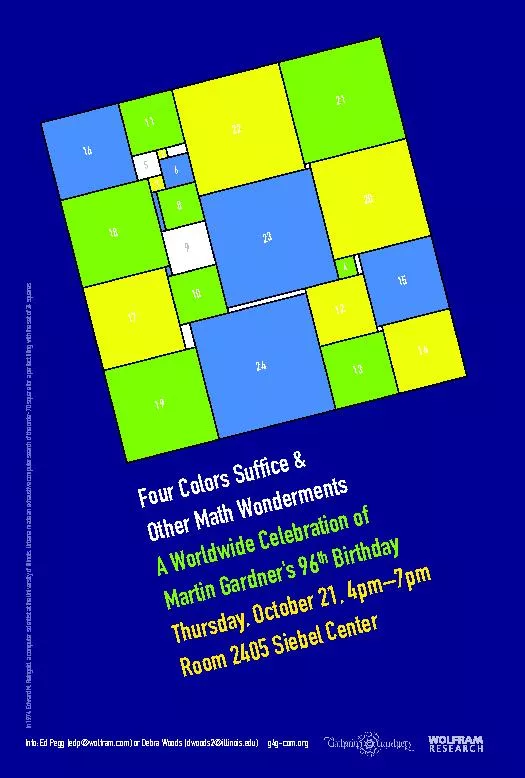 Four Colors Suffice & Other Math WondermentsA Worldwide Celebration of
