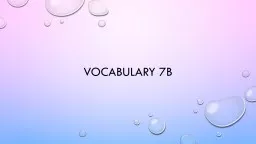 Vocabulary 7b