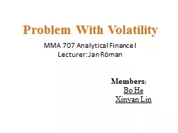 Problem With Volatility