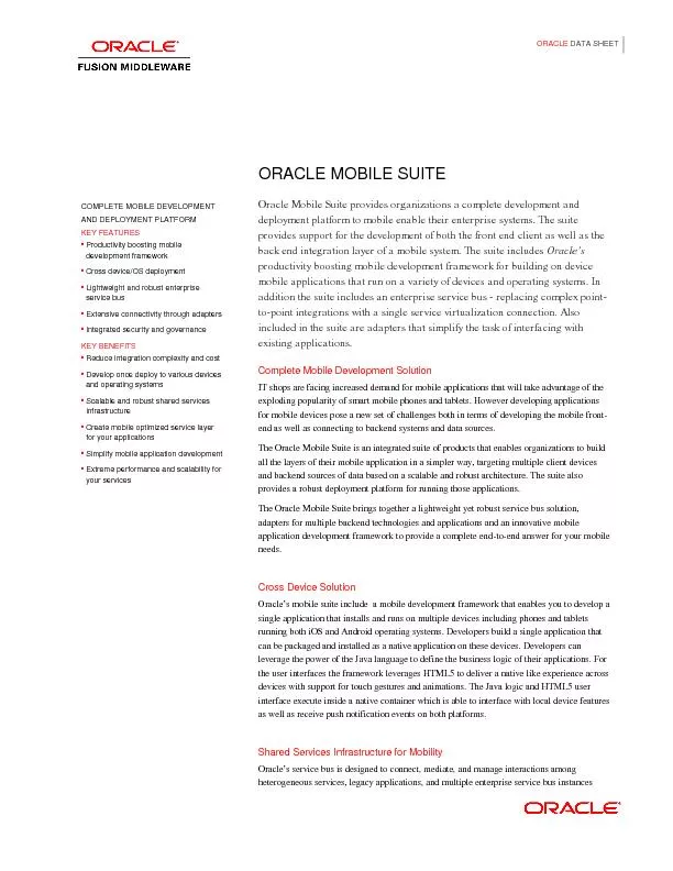 ORACLE MOBILE SUITE