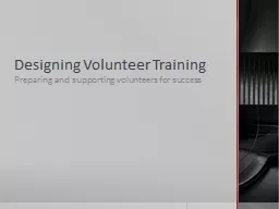 Designing Volunteer Training