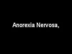 Anorexia Nervosa,