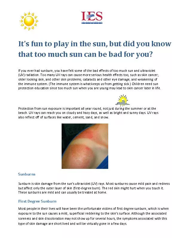 It's fun to play in the sun, but did you know