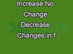 Increase No Change Decrease Changes in f