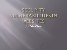SECURITY VULNERABILITIES IN WEBSITES