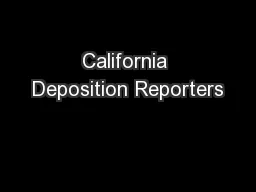 California Deposition Reporters