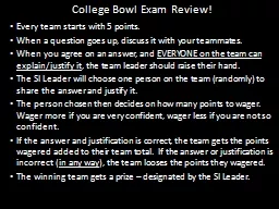 College Bowl Exam Review!