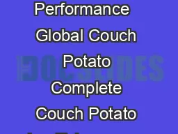 Model Portfolio Performance   Global Couch Potato Complete Couch Potato ber Tuber  years