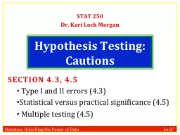 Hypothesis Testing: Cautions
