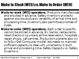Made-to-stock (MTS) operations.