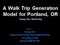 A Walk Trip Generation Model for Portland, OR