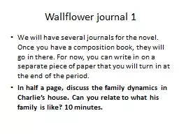 Wallflower journal 1