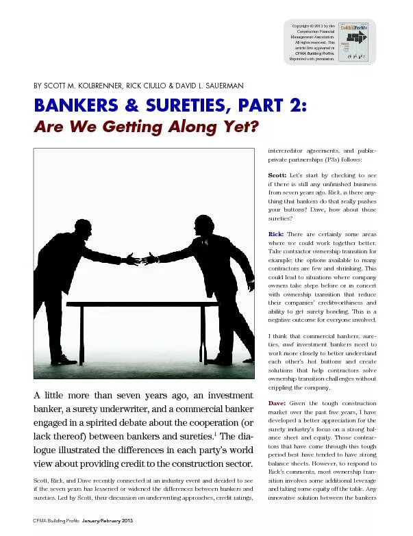 BANKERS & SURETIES, PART 2: