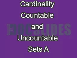 Math  Cardinality Countable and Uncountable Sets A