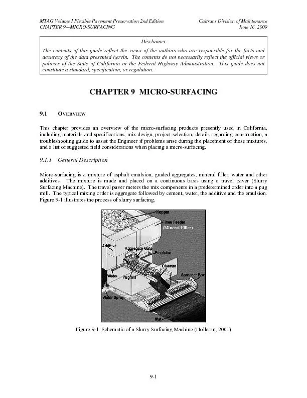 MTAG Volume I Flexible Pavement Preservation 2nd Edition  Caltrans Div
