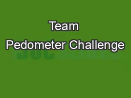 Team Pedometer Challenge