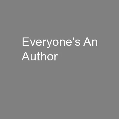 Everyone’s An Author