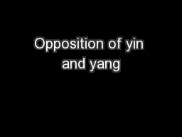 Opposition of yin and yang