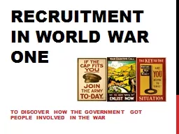 Recruitment in world war one