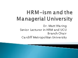 HRM-ism and the Managerial University