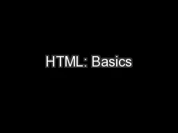 HTML: Basics