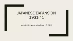 Japanese Expansion 1931-41