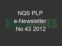 NQS PLP e-Newsletter No.43 2012