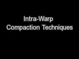Intra-Warp Compaction Techniques